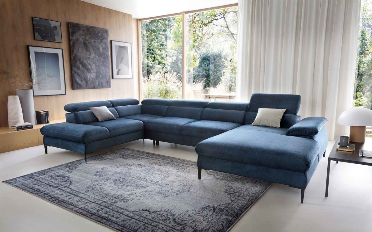 Luxusbetten24 Schlafsofa Designer Sofa Miriam, mit Schlaf- und Klappfunktion von Luxusbetten24