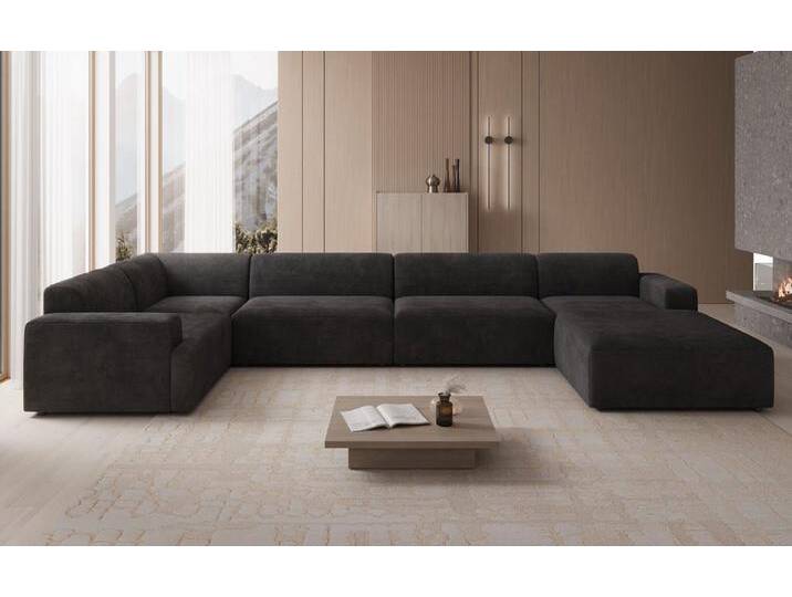 Luxusbetten24 Sofa Designer Sofa Monza U XXL, in Cord, schwarz, Schwarz Luxusbetten24 Sofa Designer Sofa Monza U XXL, in Cord, schwarz, Schwarz von Luxusbetten24