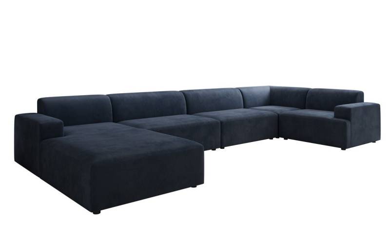 Luxusbetten24 Sofa Designer Sofa Monza U XXL, in Samt von Luxusbetten24