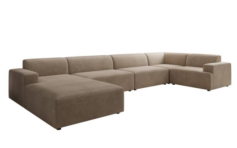Luxusbetten24 Sofa Designer Sofa Monza U XXL, in Samt von Luxusbetten24