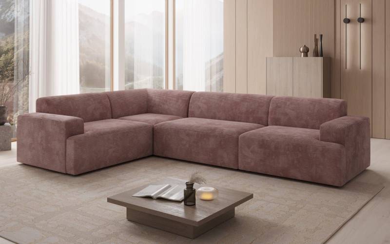 Luxusbetten24 Sofa Designer Sofa Monza Wohnlandschaft L, in Cord von Luxusbetten24