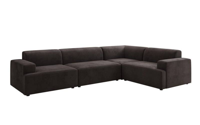 Luxusbetten24 Sofa Designer Sofa Monza Wohnlandschaft L, in Samt von Luxusbetten24