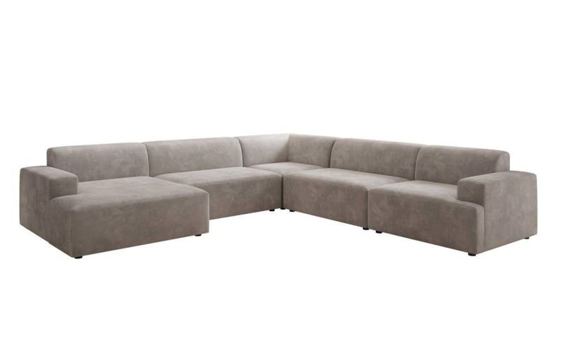 Luxusbetten24 Sofa Designer Sofa Monza Wohnlandschaft U XXL, in Samt von Luxusbetten24