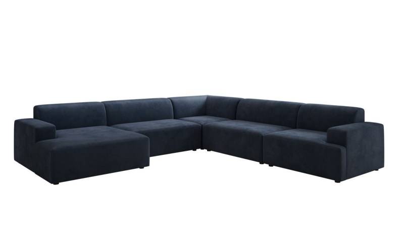 Luxusbetten24 Sofa Designer Sofa Monza Wohnlandschaft U XXL, in Samt von Luxusbetten24