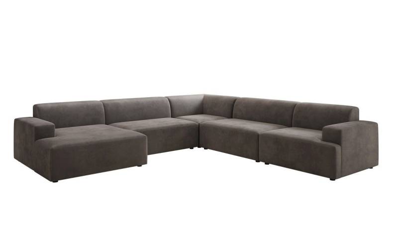 Luxusbetten24 Sofa Designer Sofa Monza Wohnlandschaft U XXL, in Samt von Luxusbetten24