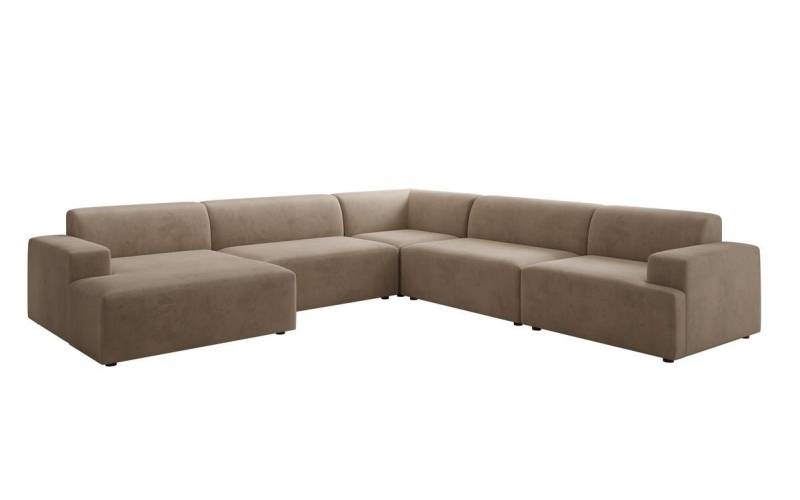 Luxusbetten24 Sofa Designer Sofa Monza Wohnlandschaft U XXL, in Samt von Luxusbetten24