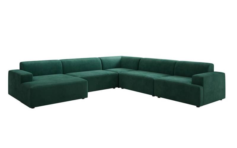 Luxusbetten24 Sofa Designer Sofa Monza Wohnlandschaft U XXL, in Samt von Luxusbetten24