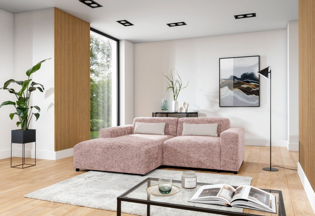 Luxusbetten24 Sofa Designer Sofa Napoli, mit geflochtener Stoffstruktur von Luxusbetten24