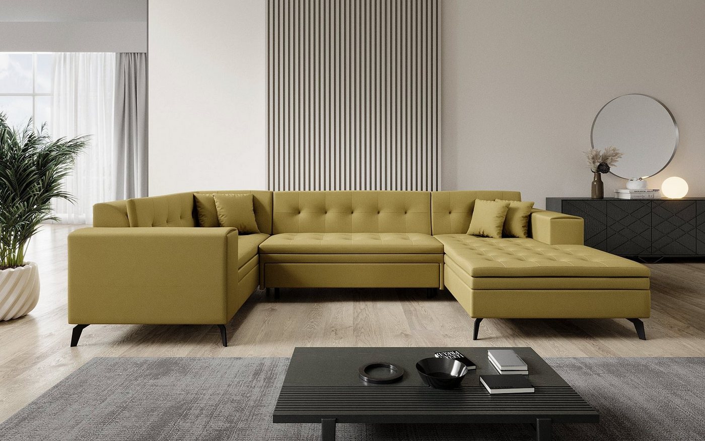 Luxusbetten24 Sofa Designer Sofa Neola, mit Schlaffunktion von Luxusbetten24