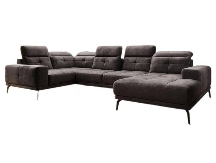 Luxusbetten24 Sofa Designer Sofa Nerio, mit verstellbarer Kopf- und Rückenlehne, braun, Dunkelbraun von Luxusbetten24