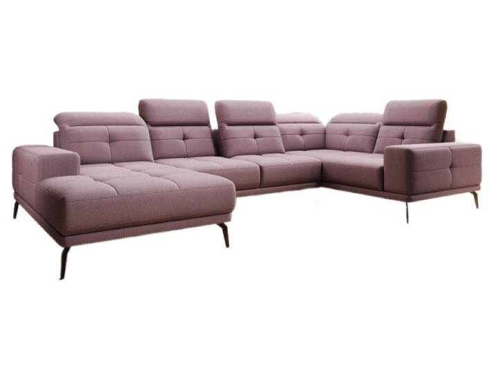 Luxusbetten24 Sofa Designer Sofa Nerio, mit verstellbarer Kopf- und Rückenlehne, rosa, Rosé von Luxusbetten24