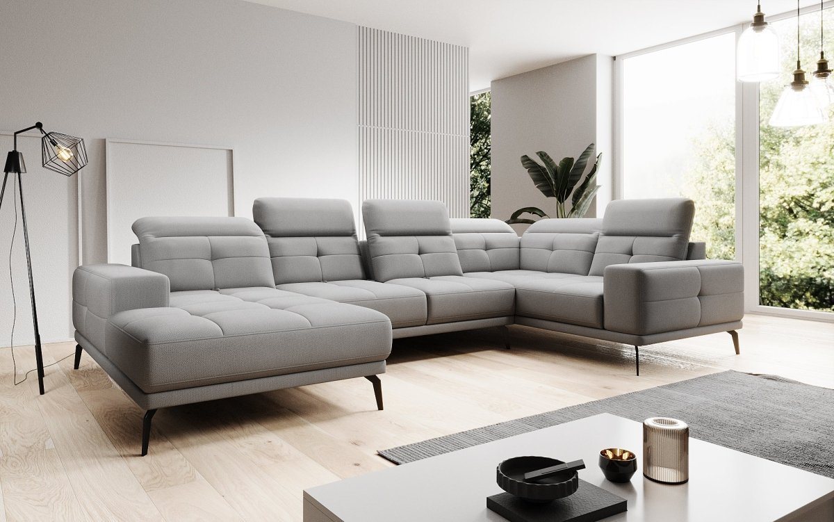 Luxusbetten24 Sofa Designer Sofa Nerio, mit verstellbarer Kopf- und Rückenlehne von Luxusbetten24