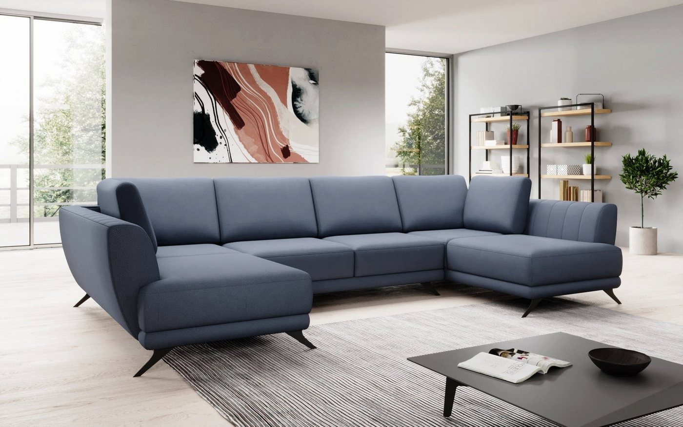 Luxusbetten24 Schlafsofa Designer Sofa Nina, mit Schlaffunktion von Luxusbetten24