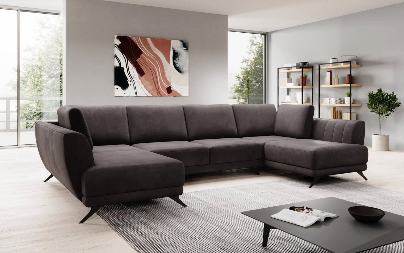 Luxusbetten24 Schlafsofa Designer Sofa Nina, mit Schlaffunktion von Luxusbetten24