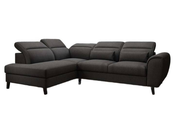 Luxusbetten24 Sofa Designer Sofa Nobile, mit verstellbarer Rückenlehne, schwarz, Schwarz von Luxusbetten24