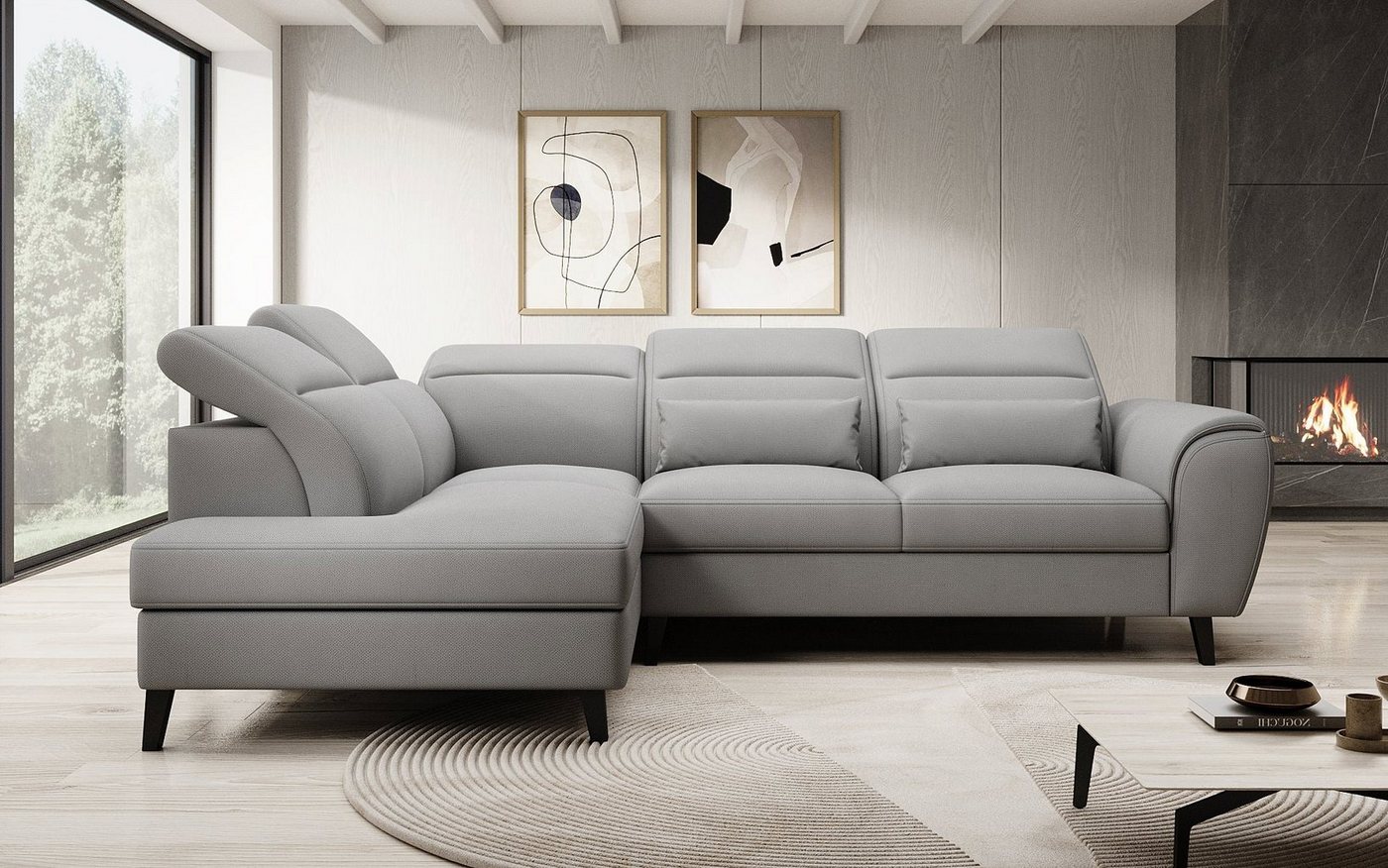 Luxusbetten24 Sofa Designer Sofa Nobile, mit verstellbarer Rückenlehne von Luxusbetten24