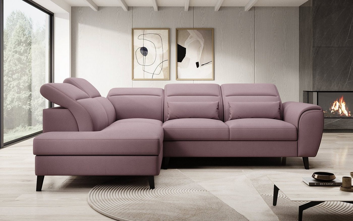 Luxusbetten24 Sofa Designer Sofa Nobile, mit verstellbarer Rückenlehne von Luxusbetten24