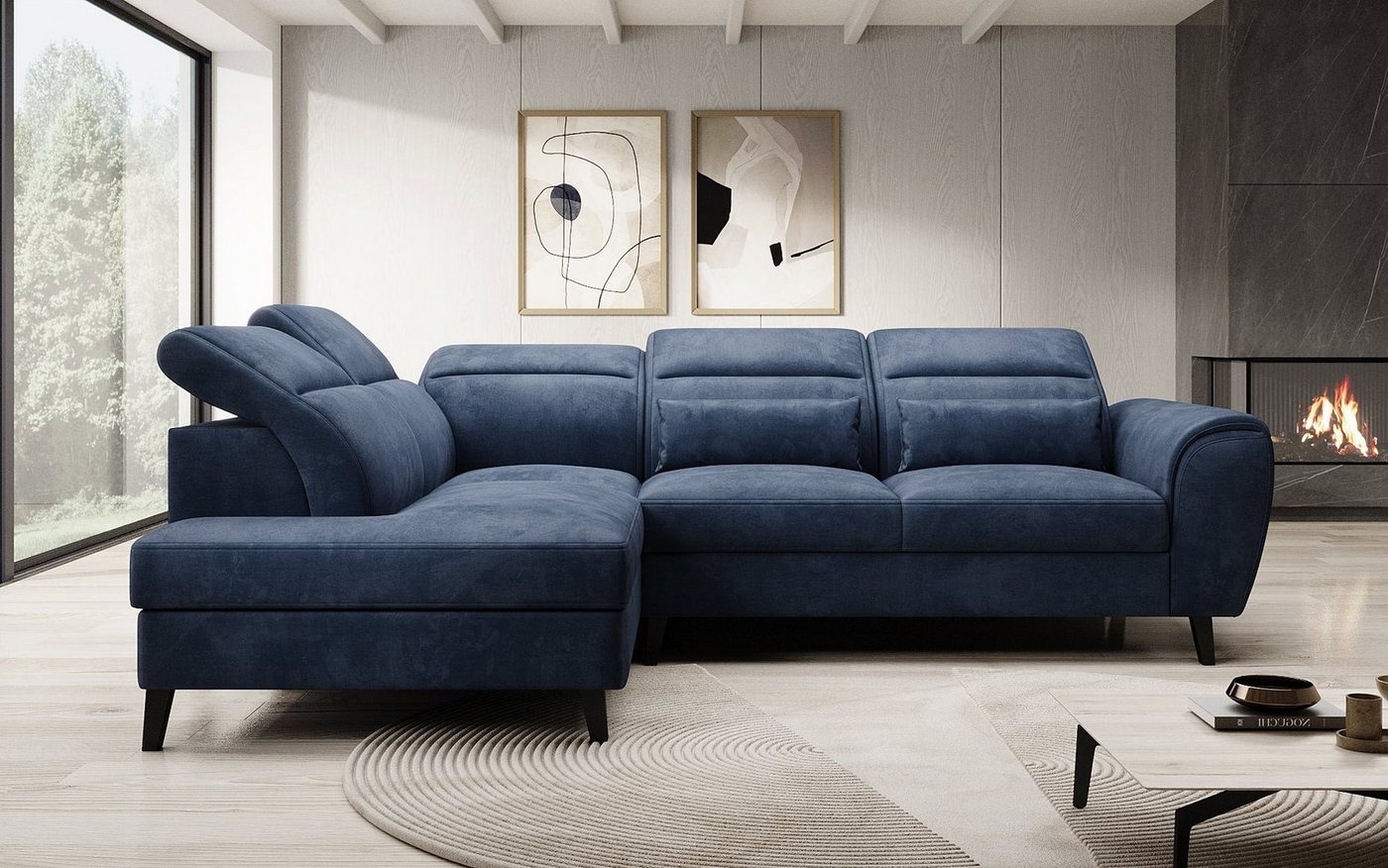 Luxusbetten24 Sofa Designer Sofa Nobile, mit verstellbarer Rückenlehne von Luxusbetten24