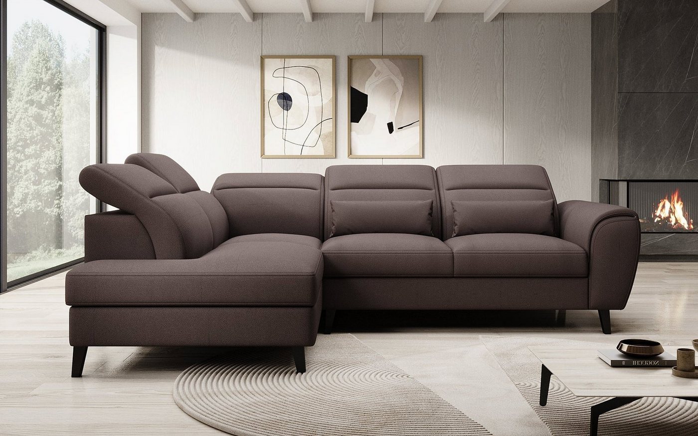 Luxusbetten24 Sofa Designer Sofa Nobile, mit verstellbarer Rückenlehne von Luxusbetten24