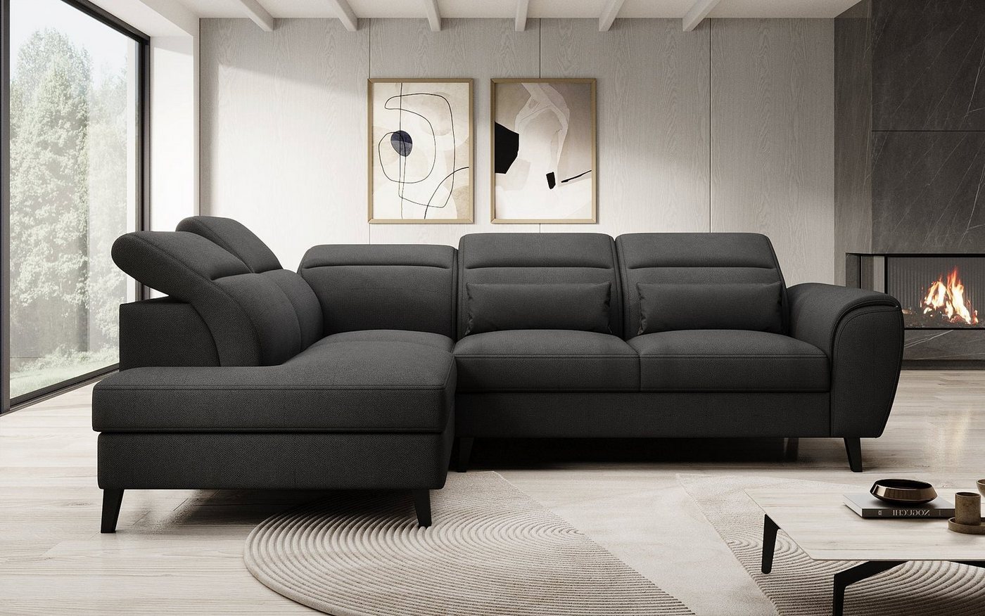 Luxusbetten24 Sofa Designer Sofa Nobile, mit verstellbarer Rückenlehne von Luxusbetten24