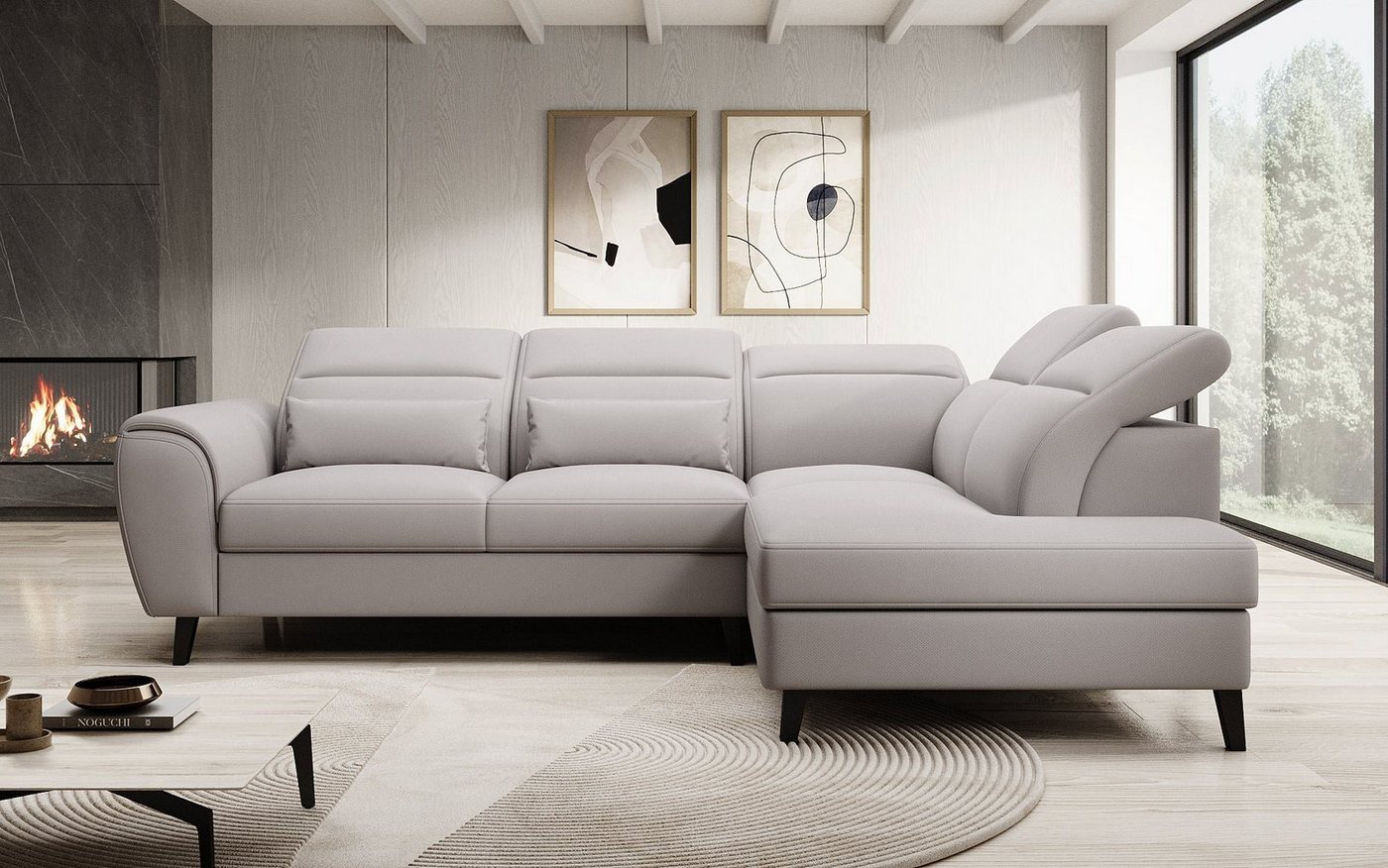 Luxusbetten24 Sofa Designer Sofa Nobile, mit verstellbarer Rückenlehne von Luxusbetten24