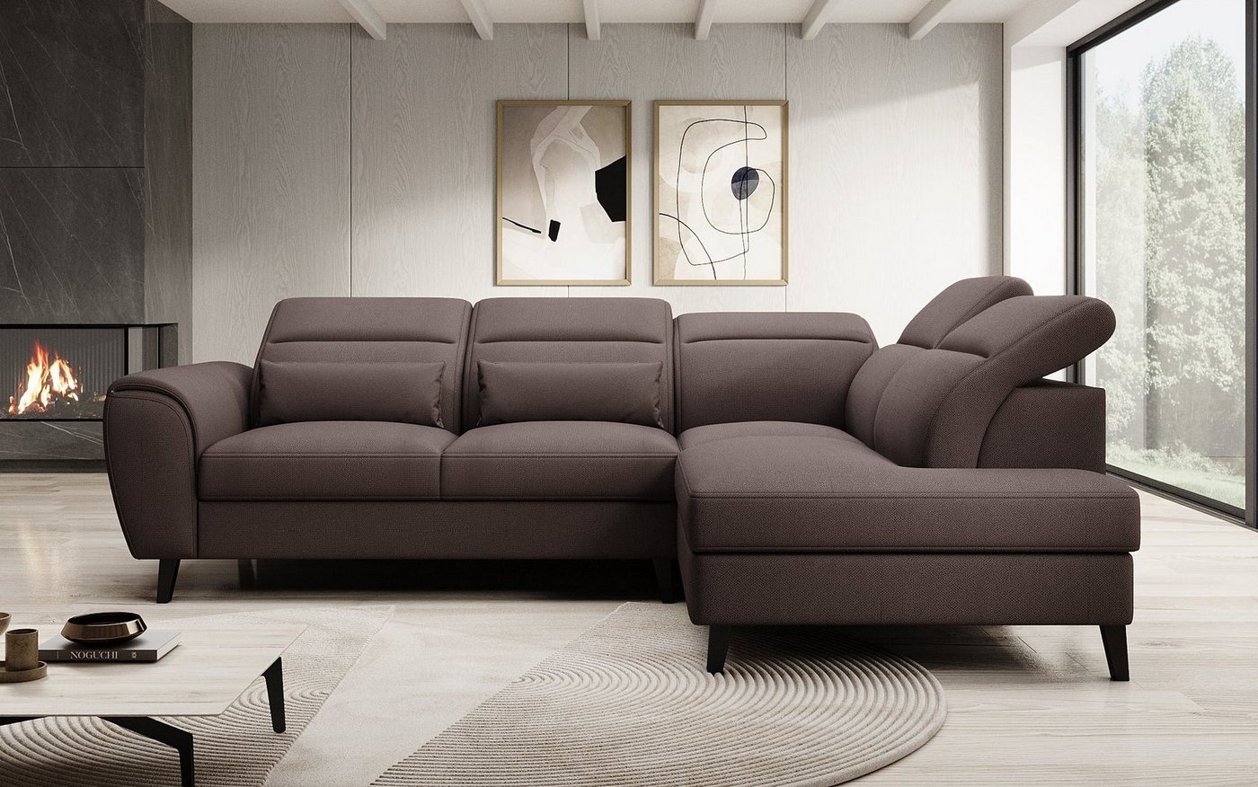 Luxusbetten24 Sofa Designer Sofa Nobile, mit verstellbarer Rückenlehne von Luxusbetten24