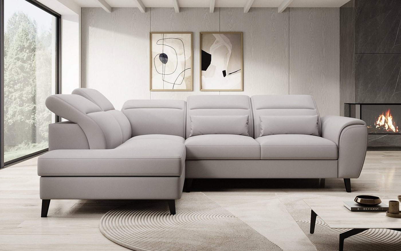 Luxusbetten24 Sofa Designer Sofa Nobile, mit verstellbarer Rückenlehne von Luxusbetten24