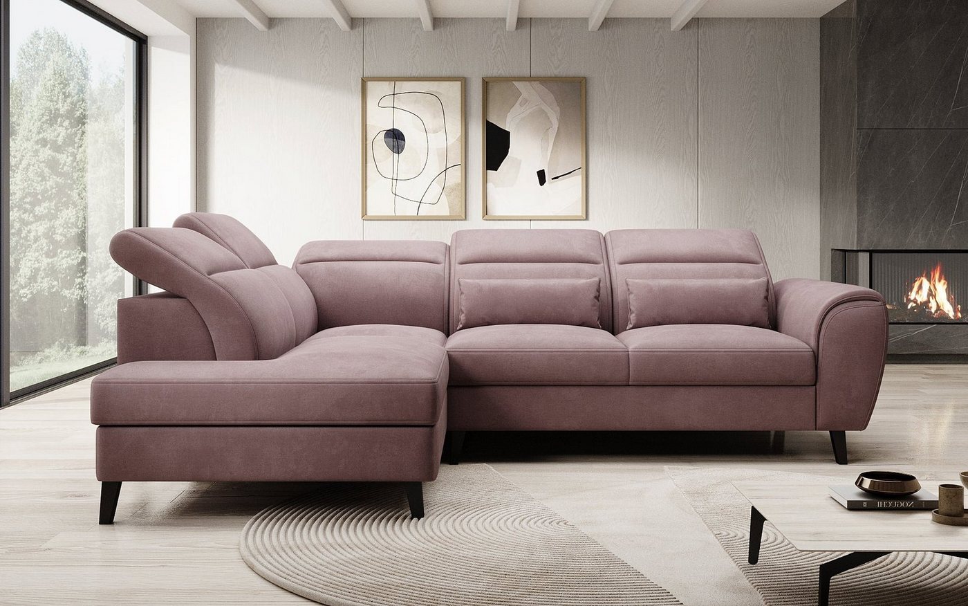 Luxusbetten24 Sofa Designer Sofa Nobile, mit verstellbarer Rückenlehne von Luxusbetten24