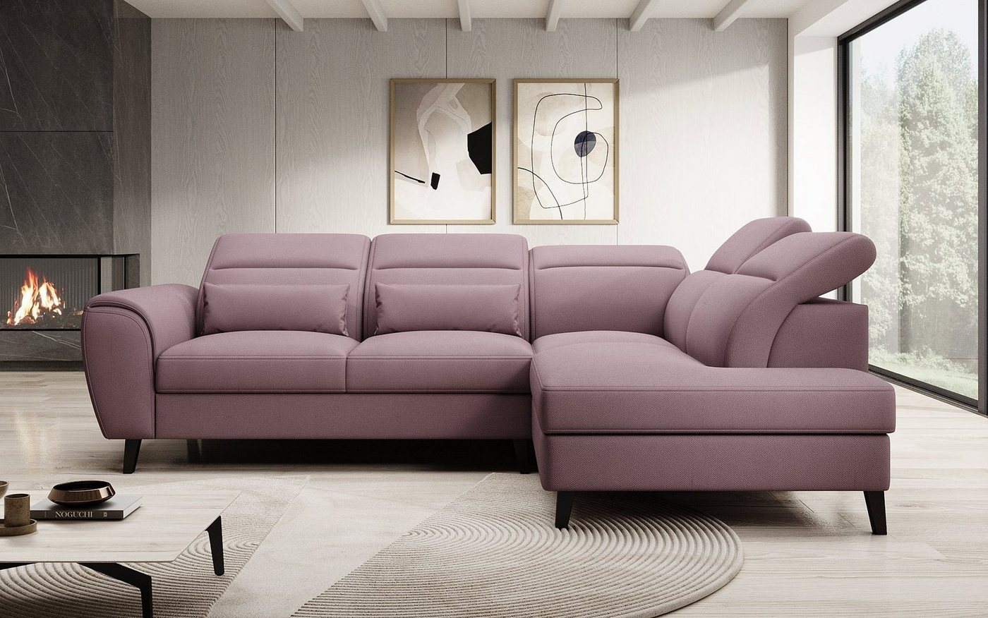 Luxusbetten24 Sofa Designer Sofa Nobile, mit verstellbarer Rückenlehne von Luxusbetten24