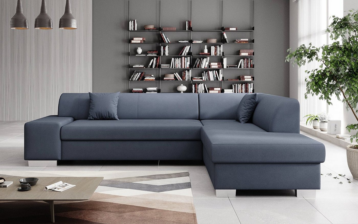 Luxusbetten24 Schlafsofa Designer Sofa Pina, mit Schlaf- und Klappfunktion von Luxusbetten24