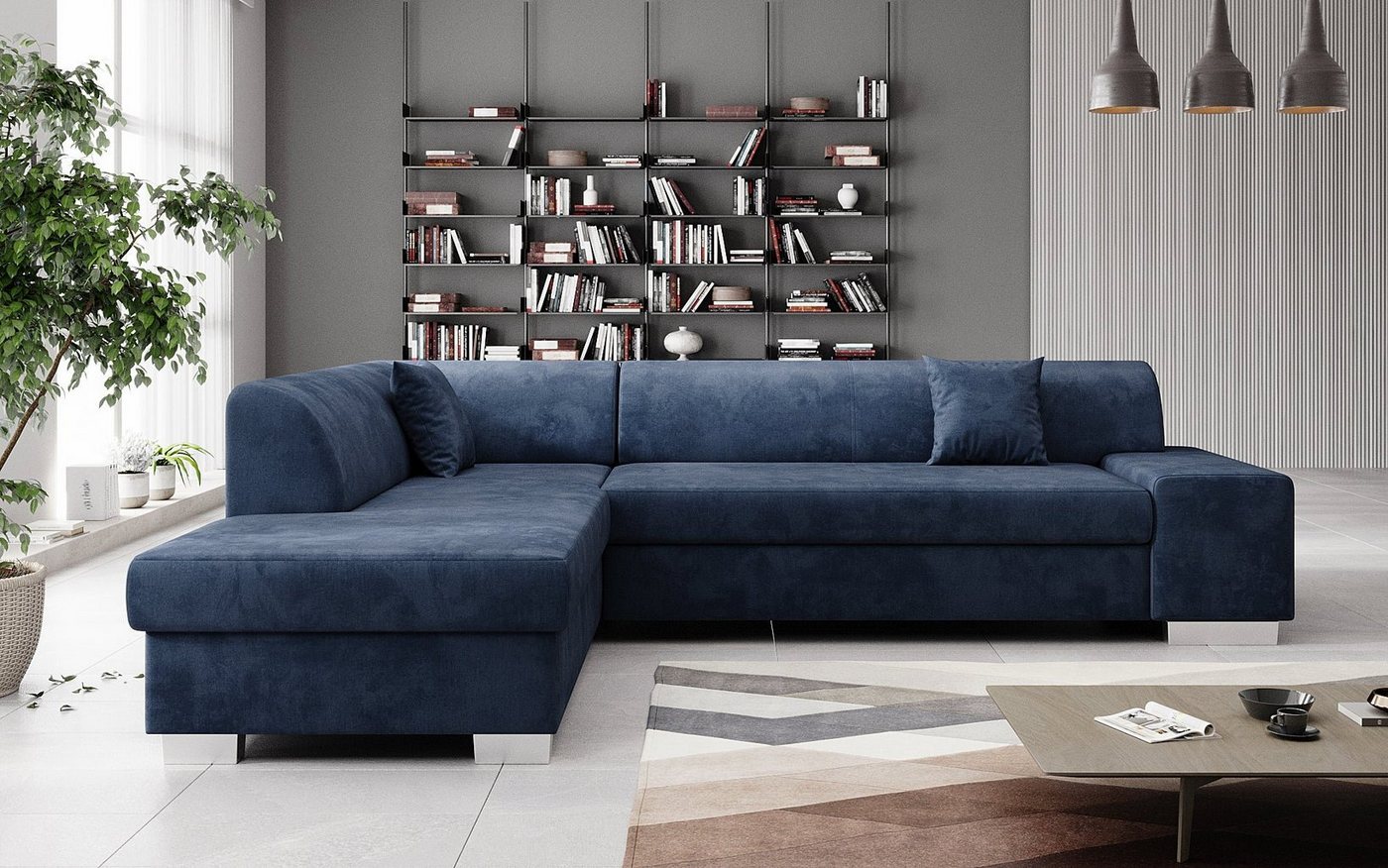 Luxusbetten24 Schlafsofa Designer Sofa Pina, mit Schlaf- und Klappfunktion von Luxusbetten24