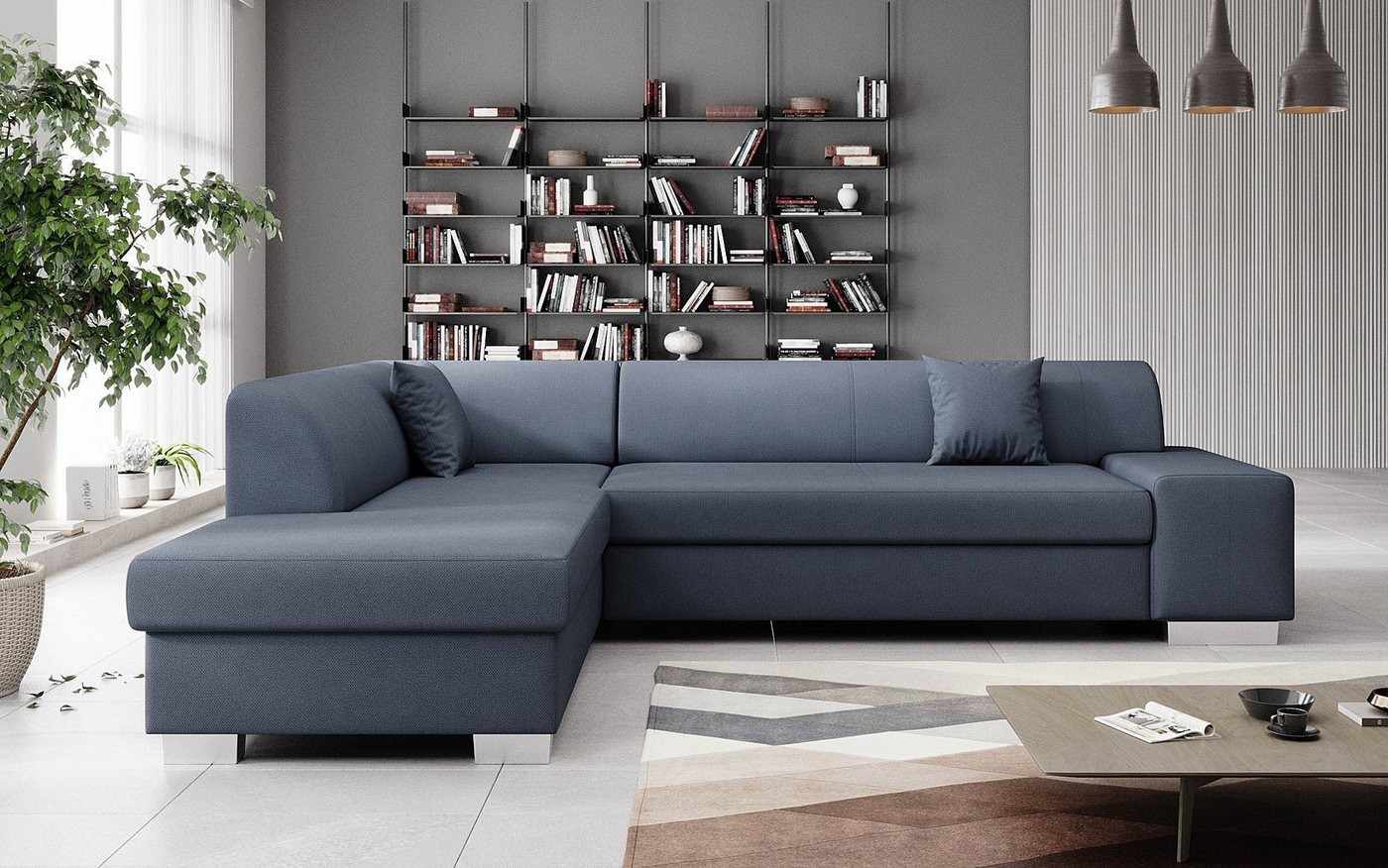 Luxusbetten24 Schlafsofa Designer Sofa Pina, mit Schlaf- und Klappfunktion von Luxusbetten24