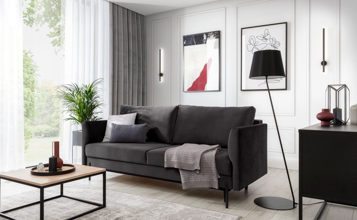 Luxusbetten24 Schlafsofa Designer Sofa Renila, mit Schlaffunktion und Stauraum von Luxusbetten24