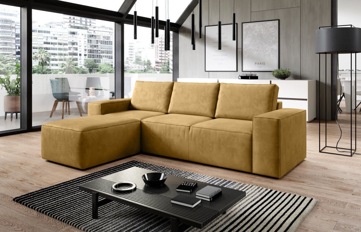 Luxusbetten24 Schlafsofa Designer Sofa Solaris, mit Schlaffunktion und Stauraum von Luxusbetten24
