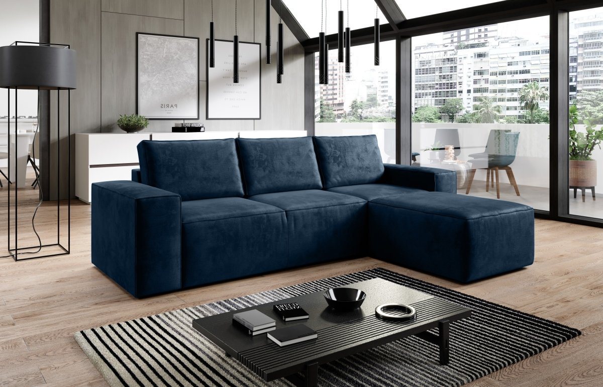 Luxusbetten24 Schlafsofa Designer Sofa Solaris, mit Schlaffunktion und Stauraum von Luxusbetten24