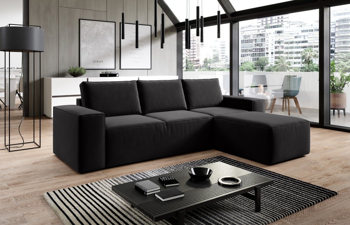 Luxusbetten24 Schlafsofa Designer Sofa Solaris, mit Schlaffunktion und Stauraum von Luxusbetten24