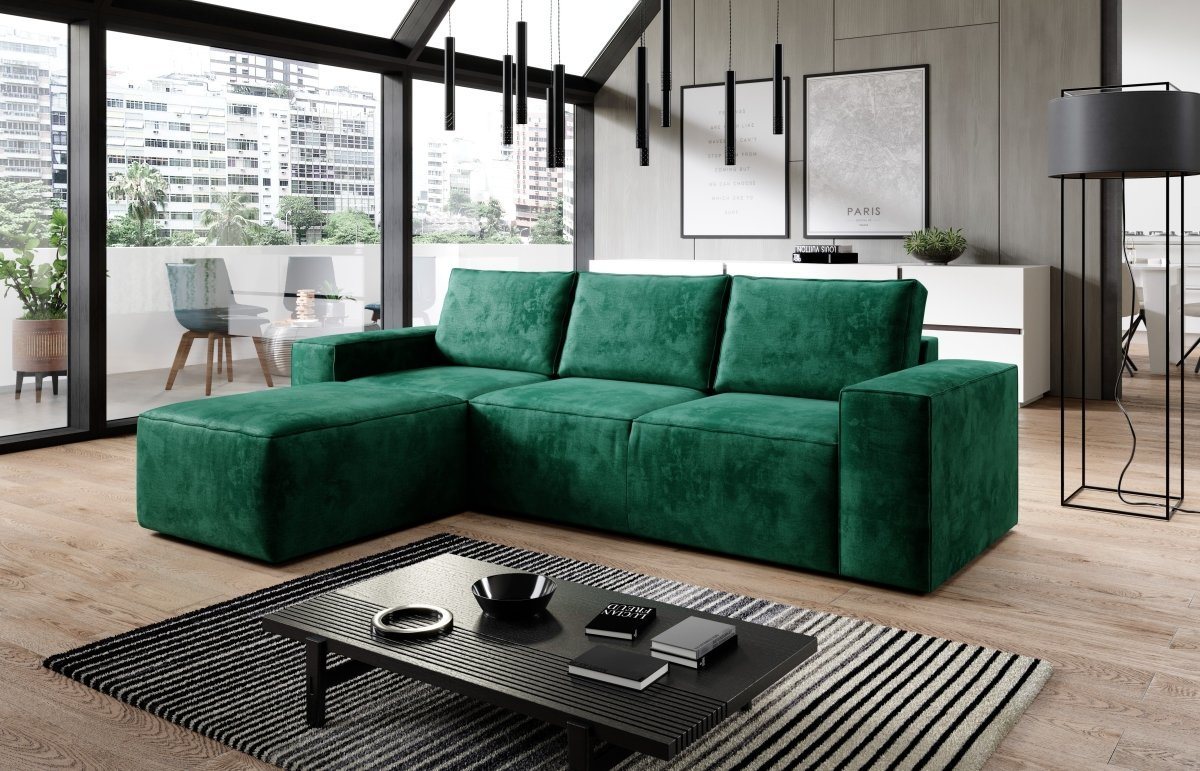 Luxusbetten24 Schlafsofa Designer Sofa Solaris, mit Schlaffunktion und Stauraum von Luxusbetten24