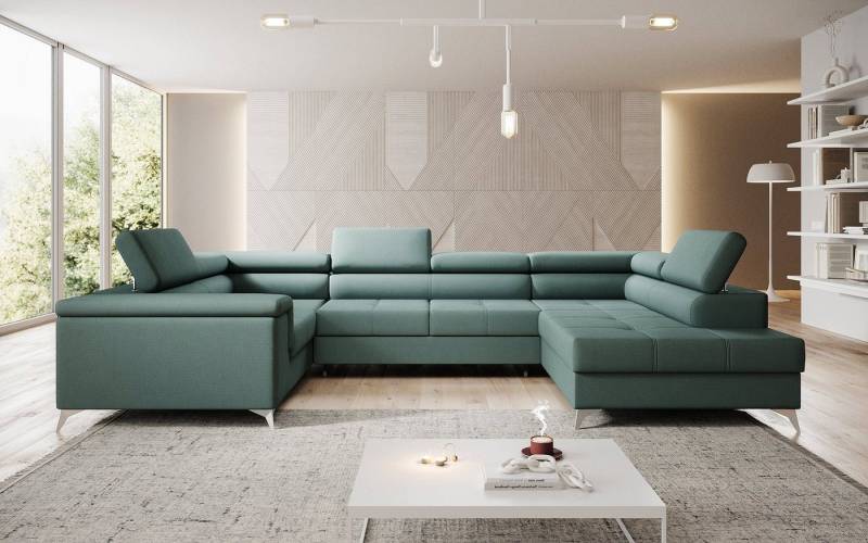 Luxusbetten24 Schlafsofa Designer Sofa Torino, mit Schlaf- und Klappfunktion von Luxusbetten24