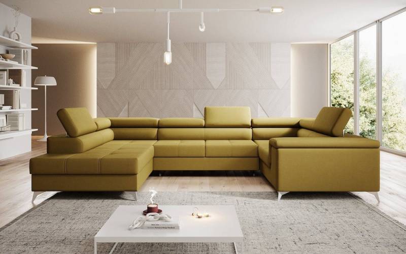 Luxusbetten24 Schlafsofa Designer Sofa Torino, mit Schlaf- und Klappfunktion von Luxusbetten24