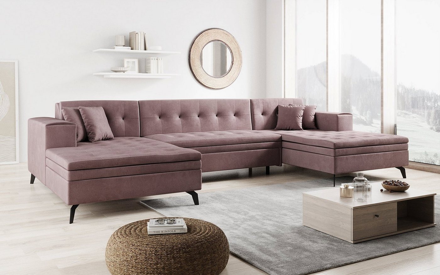 Luxusbetten24 Schlafsofa Designer Sofa Vivana, mit Schlaffunktion von Luxusbetten24