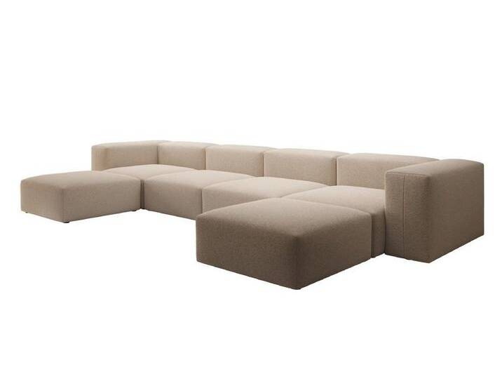 Luxusbetten24 Sofa Designer U Sofa Snug, in Bouclé, beige, Beige Luxusbetten24 Sofa Designer U Sofa Snug, in Bouclé, beige, Beige von Luxusbetten24