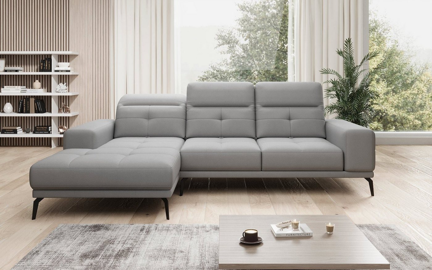 Luxusbetten24 Sofa Designer Sofa Terina, inklusive Beistellhocker von Luxusbetten24