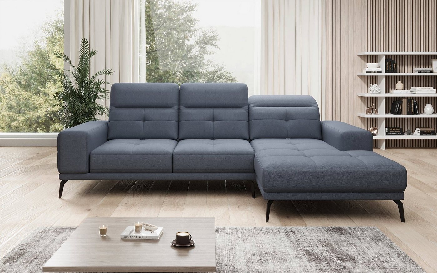 Luxusbetten24 Sofa Designer Sofa Terina, inklusive Beistellhocker von Luxusbetten24