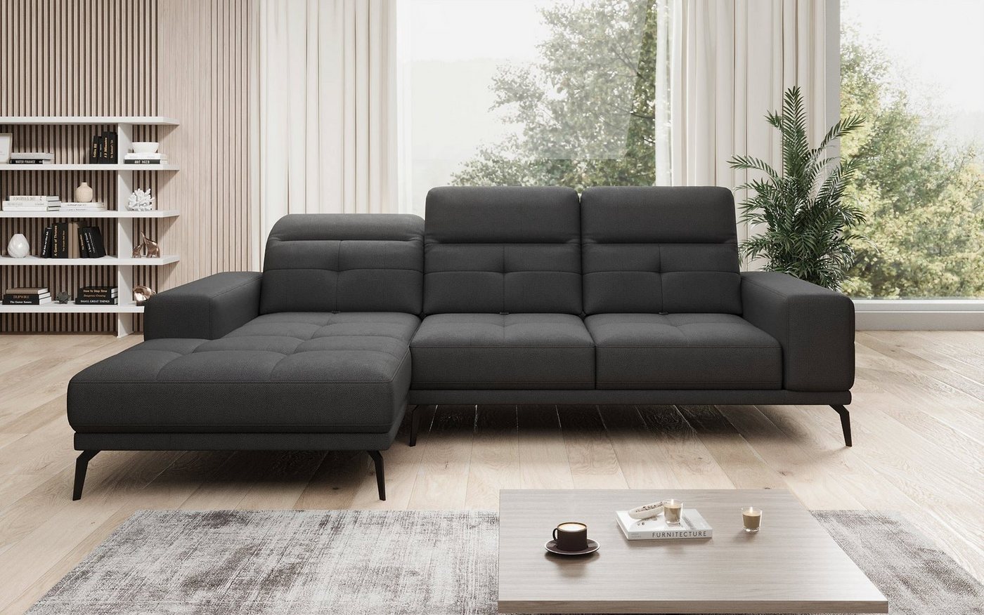 Luxusbetten24 Sofa Designer Sofa Terina, inklusive Beistellhocker von Luxusbetten24