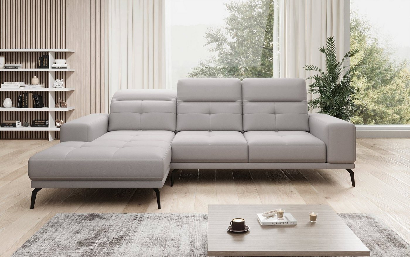 Luxusbetten24 Sofa Designer Sofa Terina, inklusive Beistellhocker von Luxusbetten24