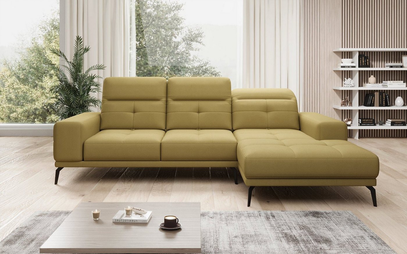 Luxusbetten24 Sofa Designer Sofa Terina, inklusive Beistellhocker von Luxusbetten24