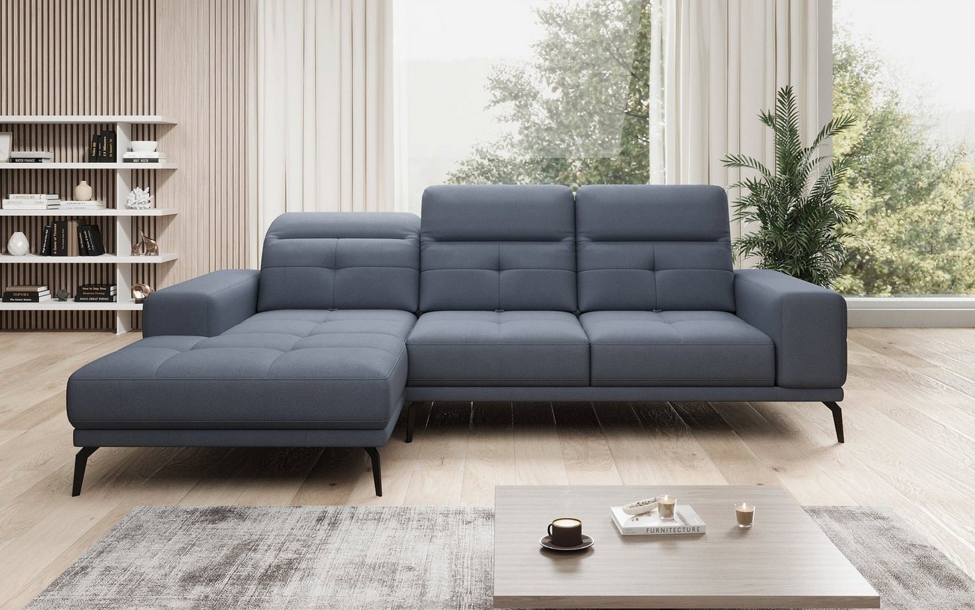 Luxusbetten24 Sofa Designer Sofa Terina, inklusive Beistellhocker von Luxusbetten24