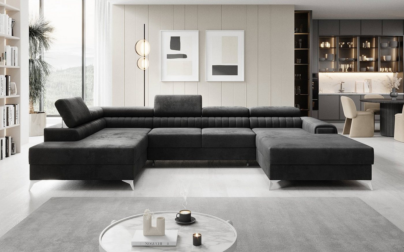 Luxusbetten24 Schlafsofa Designer Sofa Collina, mit Schlaf- und Klappfunktion von Luxusbetten24