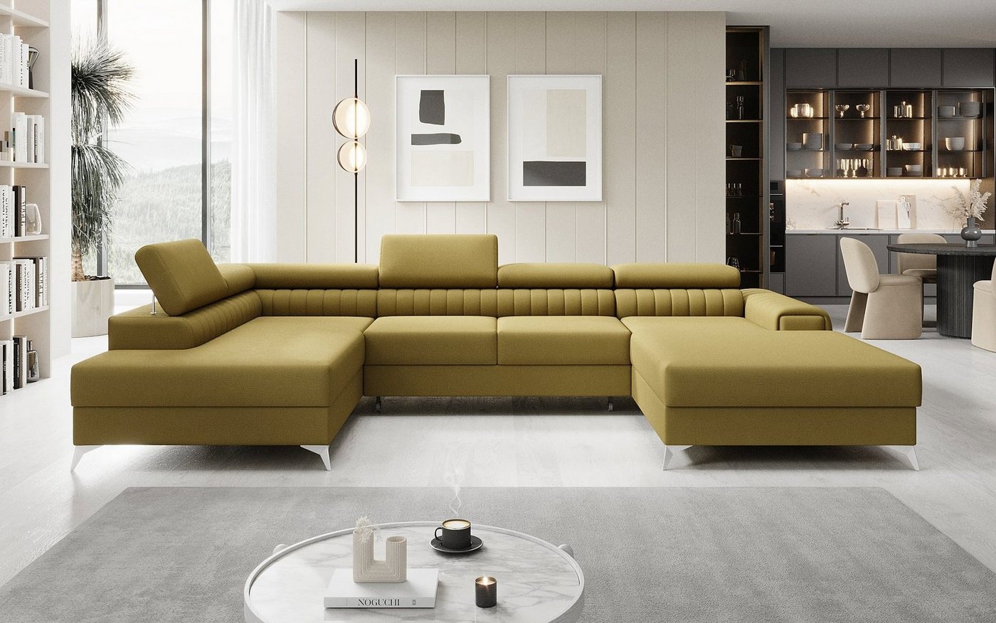 Luxusbetten24 Schlafsofa Designer Sofa Collina, mit Schlaf- und Klappfunktion von Luxusbetten24