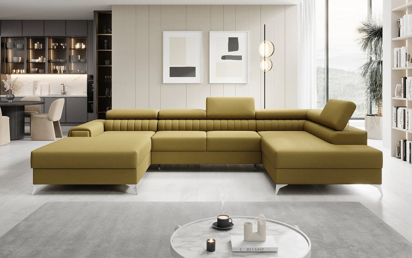 Luxusbetten24 Schlafsofa Designer Sofa Collina, mit Schlaf- und Klappfunktion von Luxusbetten24